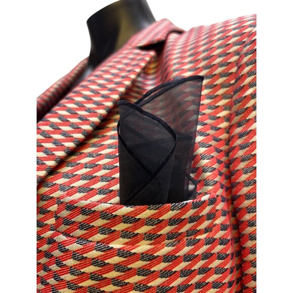 Armani Collezioni Print Suit Jacket Red & Black Size 6 - Picture 6 of 10